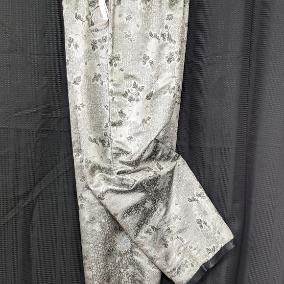 NWT! KENY! SILVER GRAY, BLACK SATIN, ASIAN STYLE DRAWSTRING PAJAMA PANTS! SZ XL - Picture 3 of 10